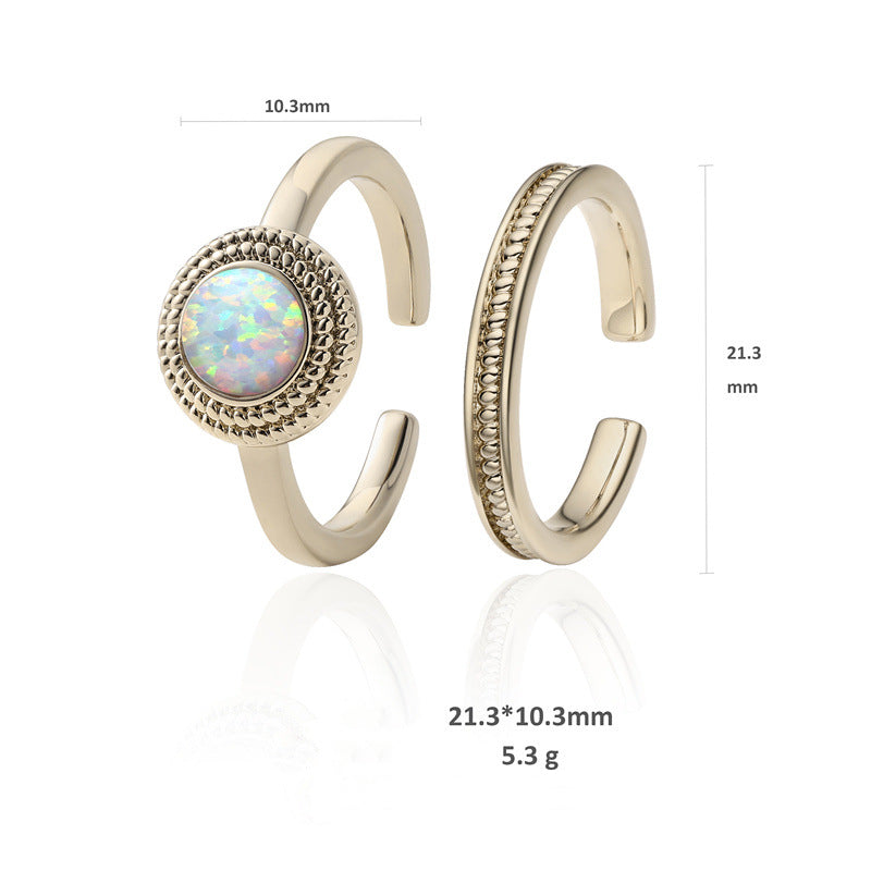 fashion copper coffee gold couple ring