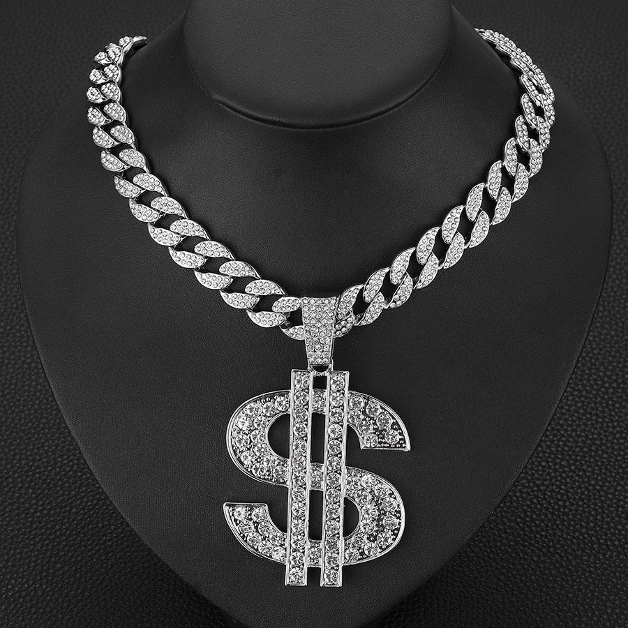 18k rhinestone Cuban chain