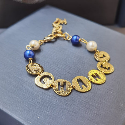 Fashion CC Pearl Letter Bracelet