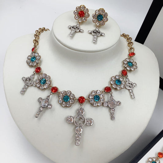 Fashion GG Earrings Necklace Bracelet All in One