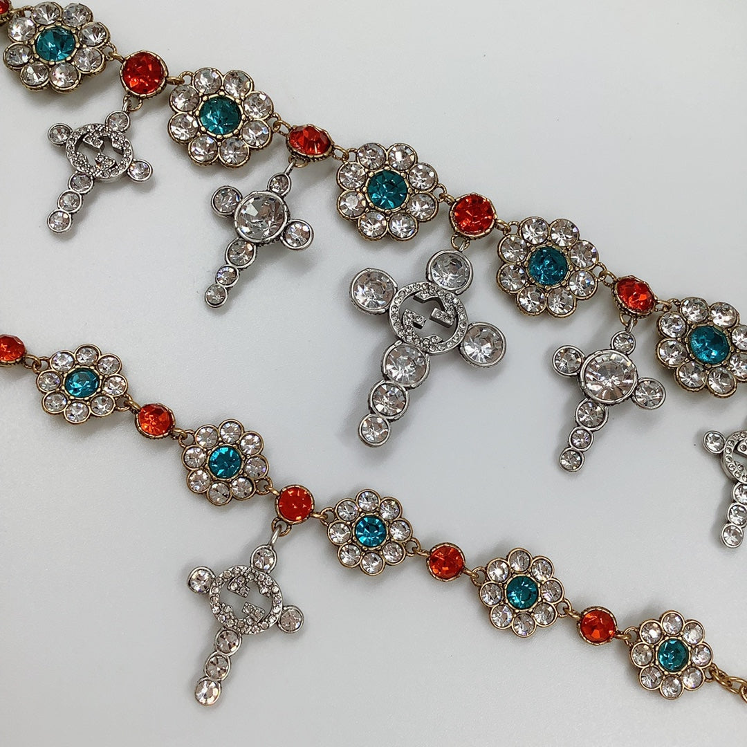 Fashion GG Earrings Necklace Bracelet All in One