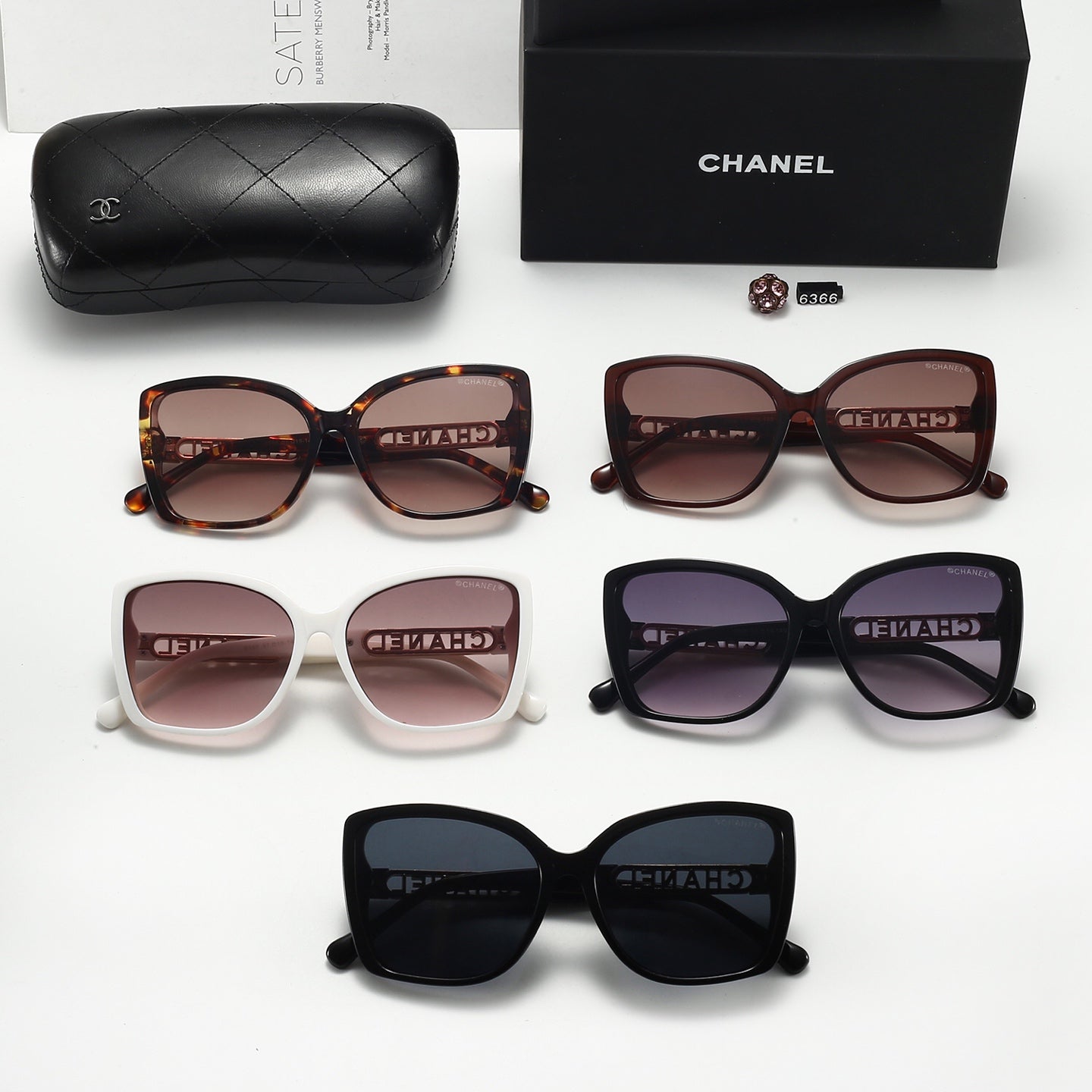 5-color fashion hollow letter sunglasses