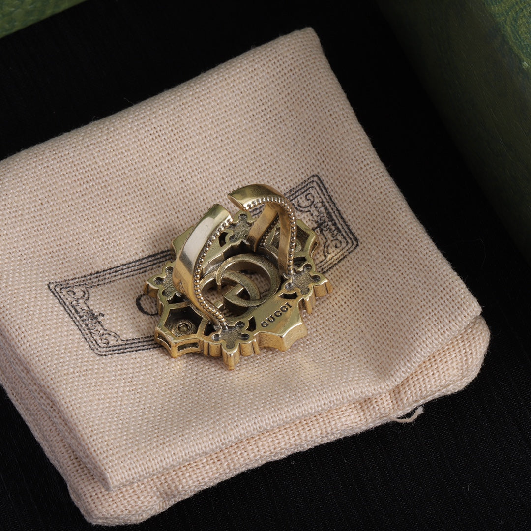 GG Fashion Diamond-Shaped Rhinestone Open Ring