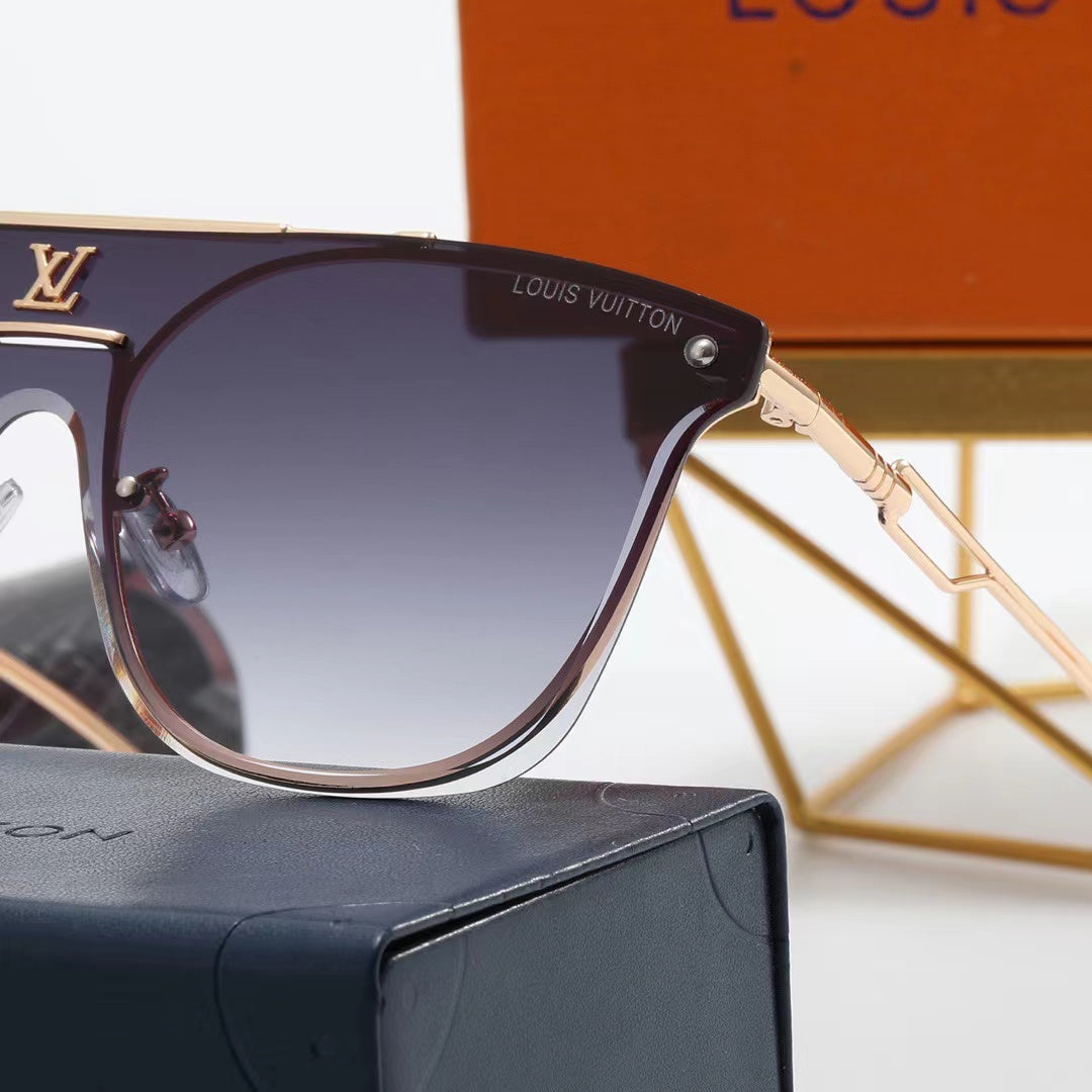 5-color fashionable four-leaf clover letter temple sunglasses