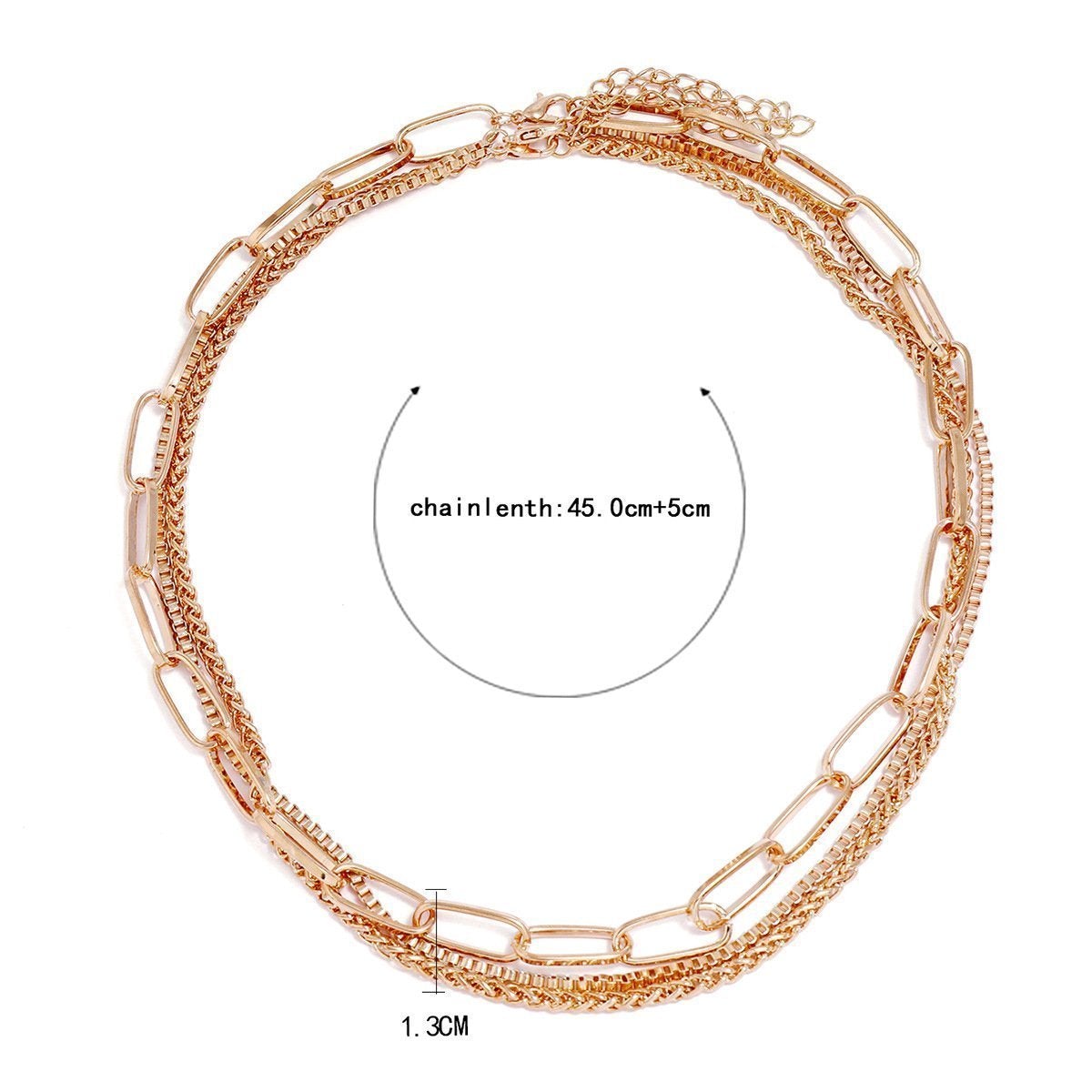 Hip Hop Punk Chain Necklace Set