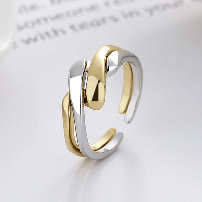 Twist punk irregular water ripple ring