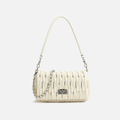 Pleated chain shoulder messenger bag