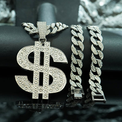 18k rhinestone Cuban chain