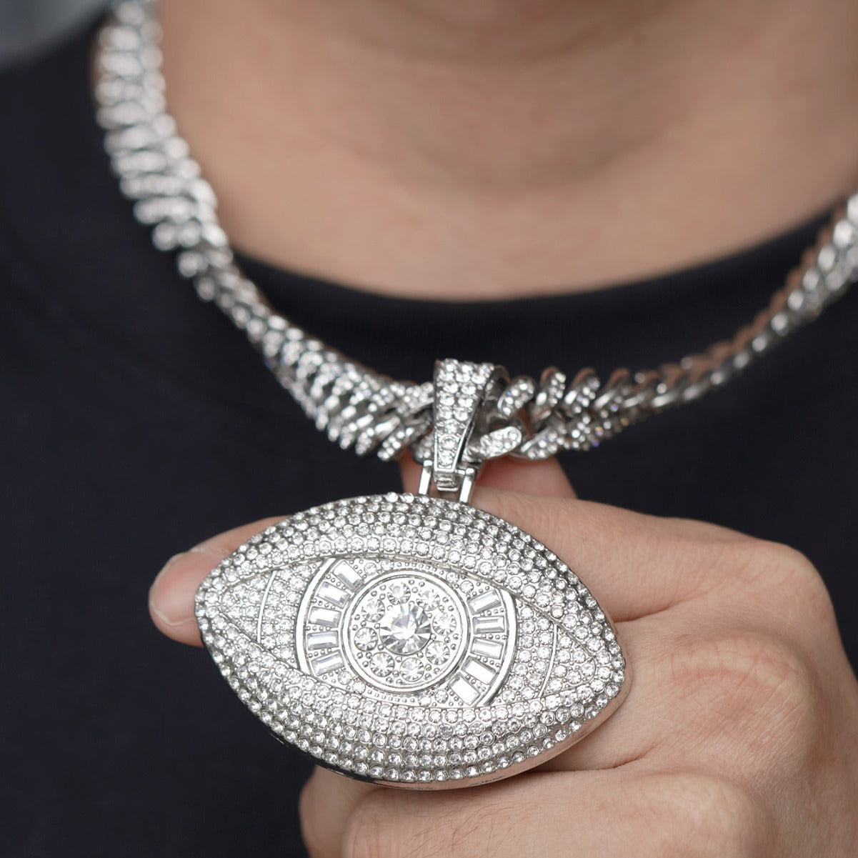 Angel Demon Eye Pendant Necklace