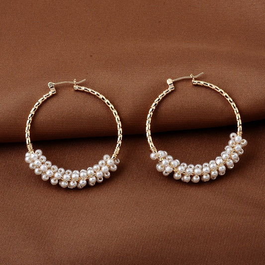 Round Temperament Small Pearl Earrings