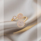 Fashion Alloy Geometric Round Full Diamond Ring