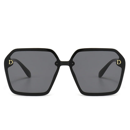 7 Color Trendy Oversized Square Letter Temple Polarized Sunglasses