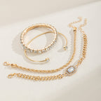 Rhinestone irregular bracelet fashionable versatile alloy bracelet set