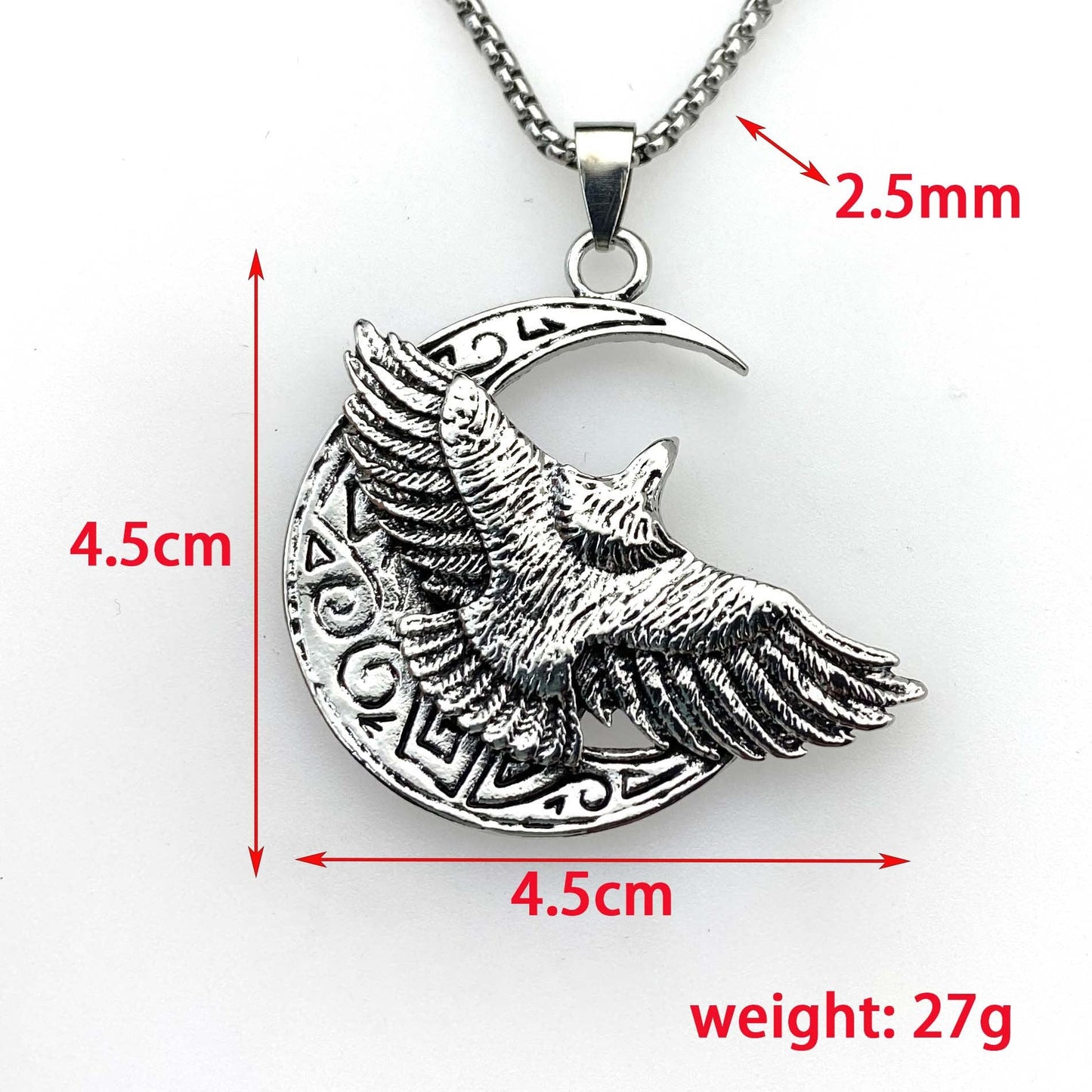 Vintage titanium steel eagle pendant necklace