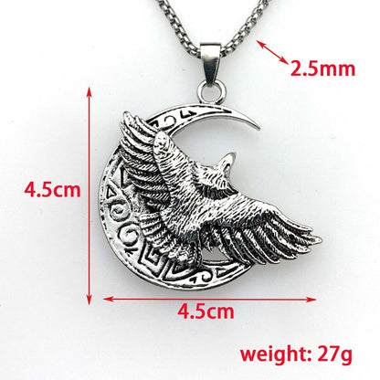 Vintage titanium steel eagle pendant necklace