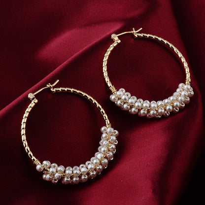 Round Temperament Small Pearl Earrings