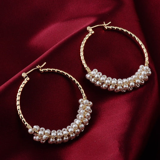 Round Temperament Small Pearl Earrings