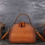 Retro Cowhide Ethnic Style Layered Shoulder Messenger Bag