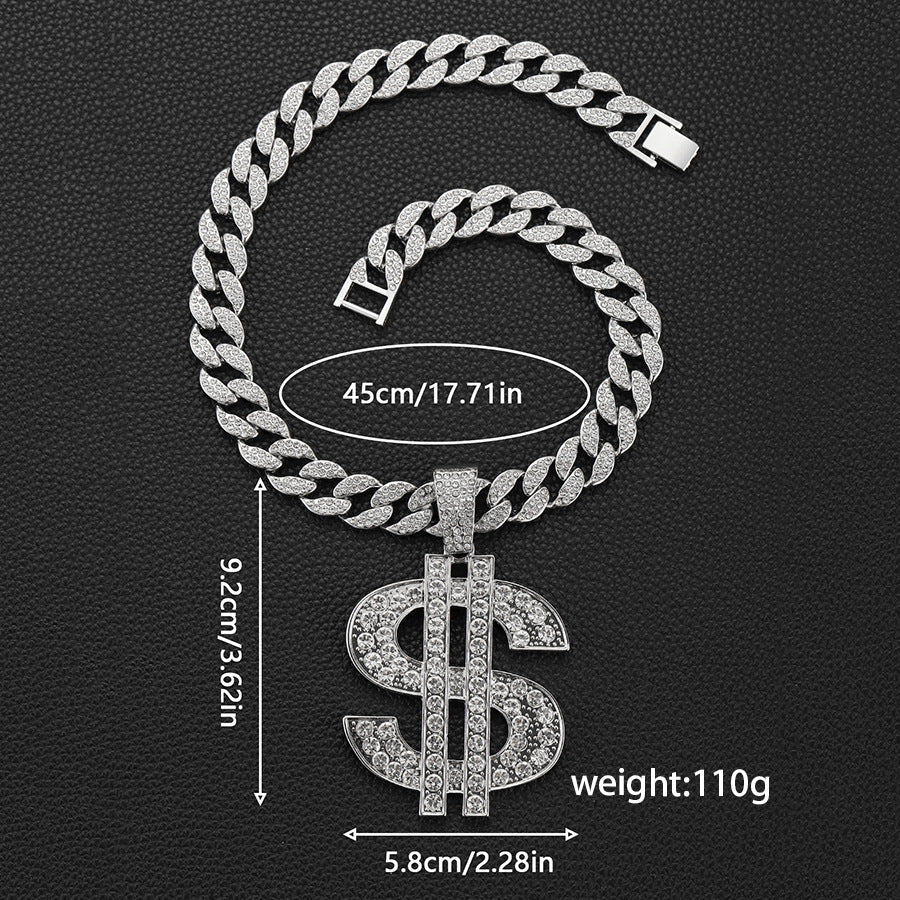 18k rhinestone Cuban chain