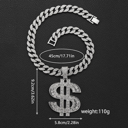 18k rhinestone Cuban chain