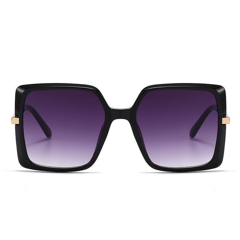 8 Color Trendy Oversized Frame Square Metal Cutout Sunglasses
