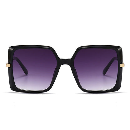 8 Color Trendy Oversized Frame Square Metal Cutout Sunglasses