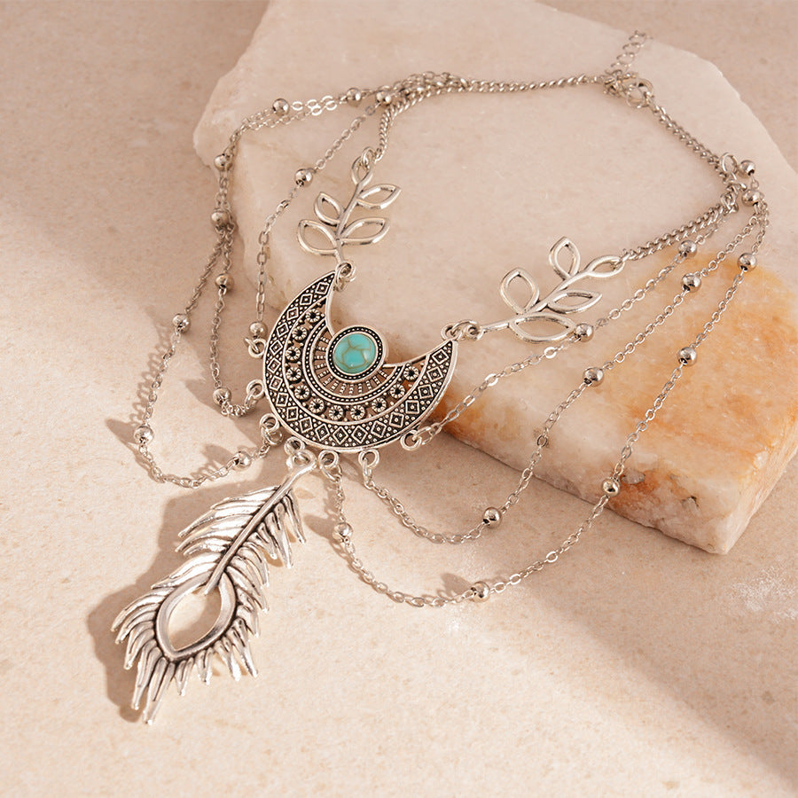 Vintage dream catcher leaf tassel bracelet