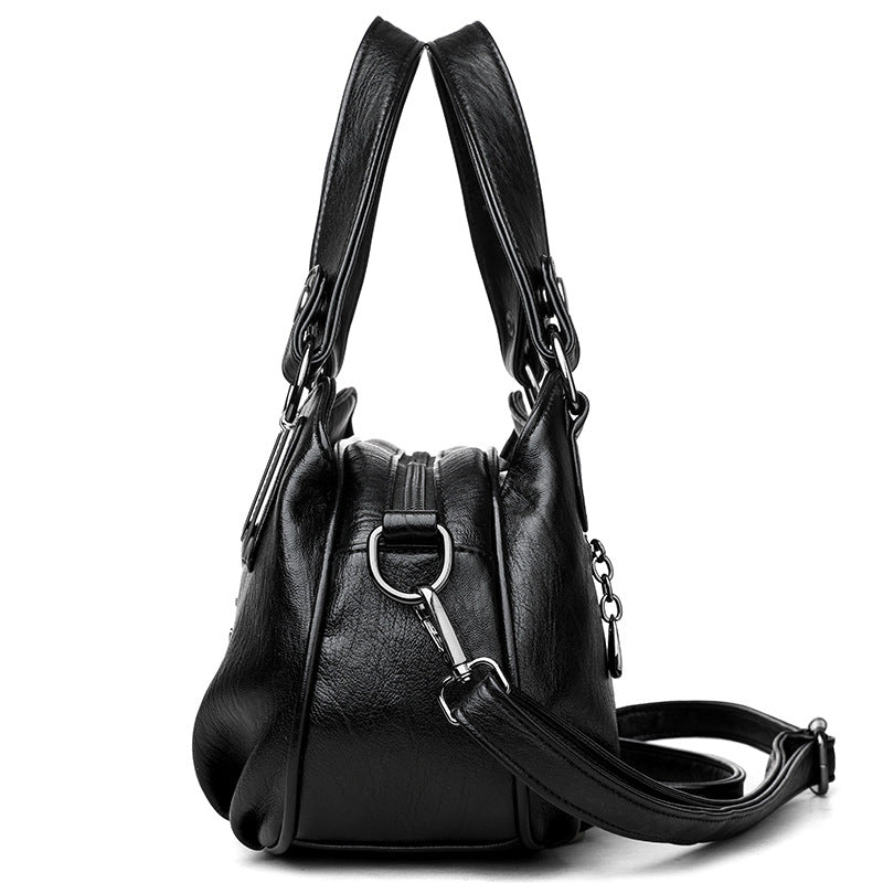 Vintage Multi-Compartment Crossbody Shoulder Bag