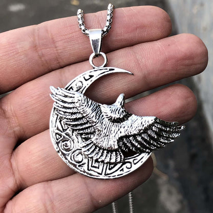 Vintage titanium steel eagle pendant necklace