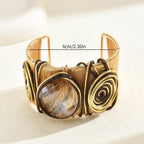 Retro thread inlaid rhinestone bracelet