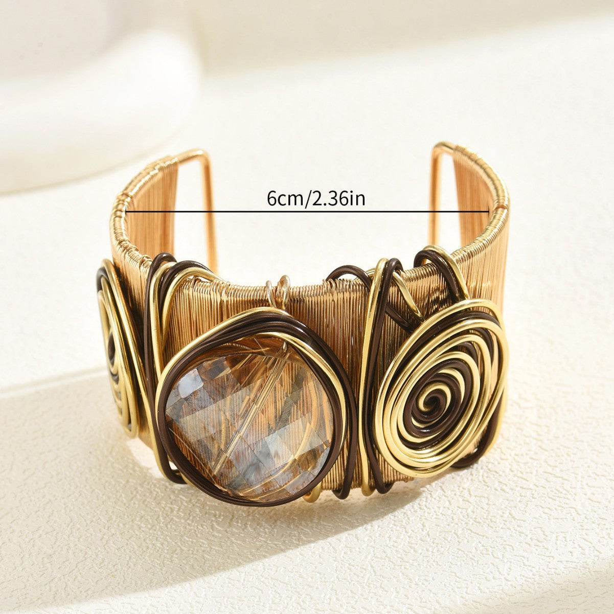 Retro thread inlaid rhinestone bracelet
