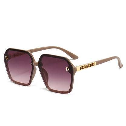 7 Color Trendy Oversized Square Letter Temple Polarized Sunglasses