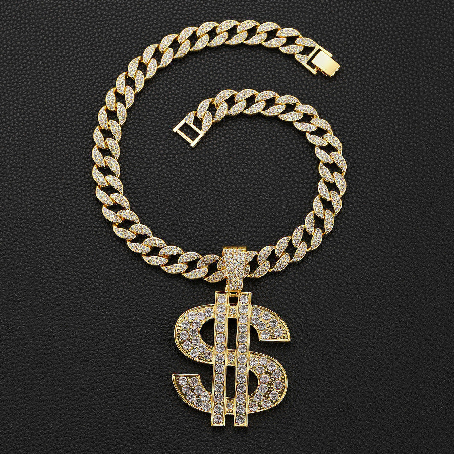 18k rhinestone Cuban chain