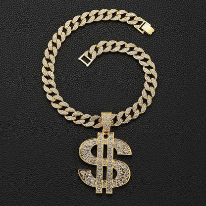18k rhinestone Cuban chain