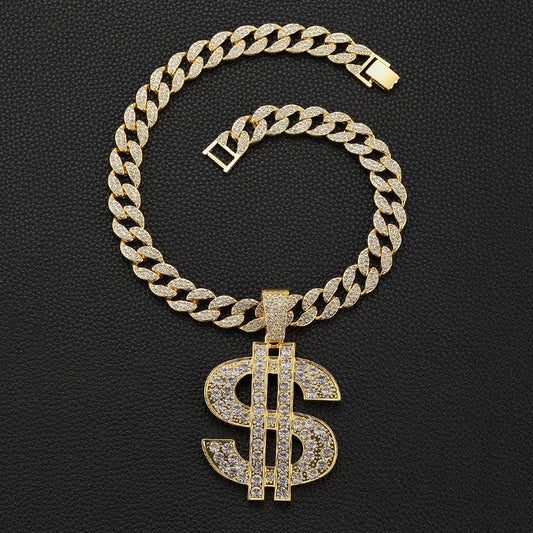 18k rhinestone Cuban chain