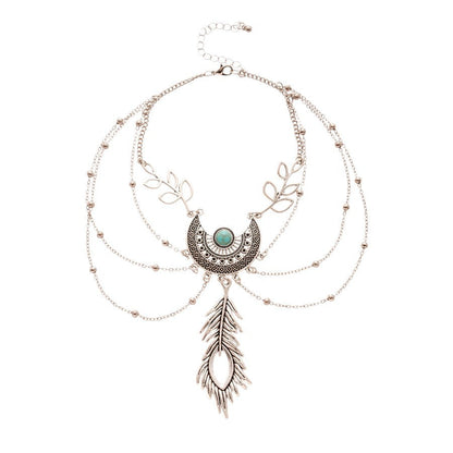 Vintage dream catcher leaf tassel bracelet