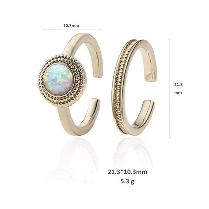 fashion copper coffee gold couple ring