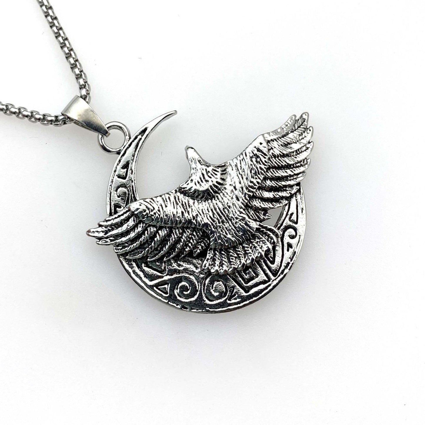 Vintage titanium steel eagle pendant necklace
