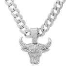 Bull head pendant 15mm Cuban chain
