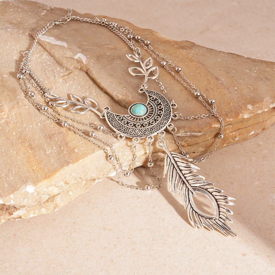 Vintage dream catcher leaf tassel bracelet