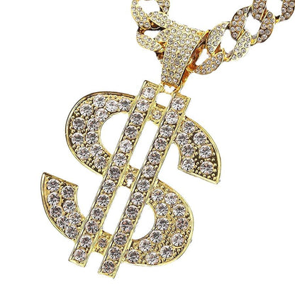 18k rhinestone Cuban chain
