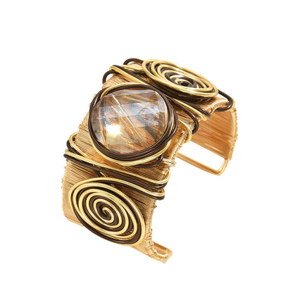 Retro thread inlaid rhinestone bracelet