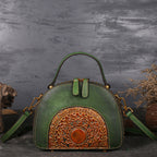 Retro Cowhide Ethnic Style Layered Shoulder Messenger Bag