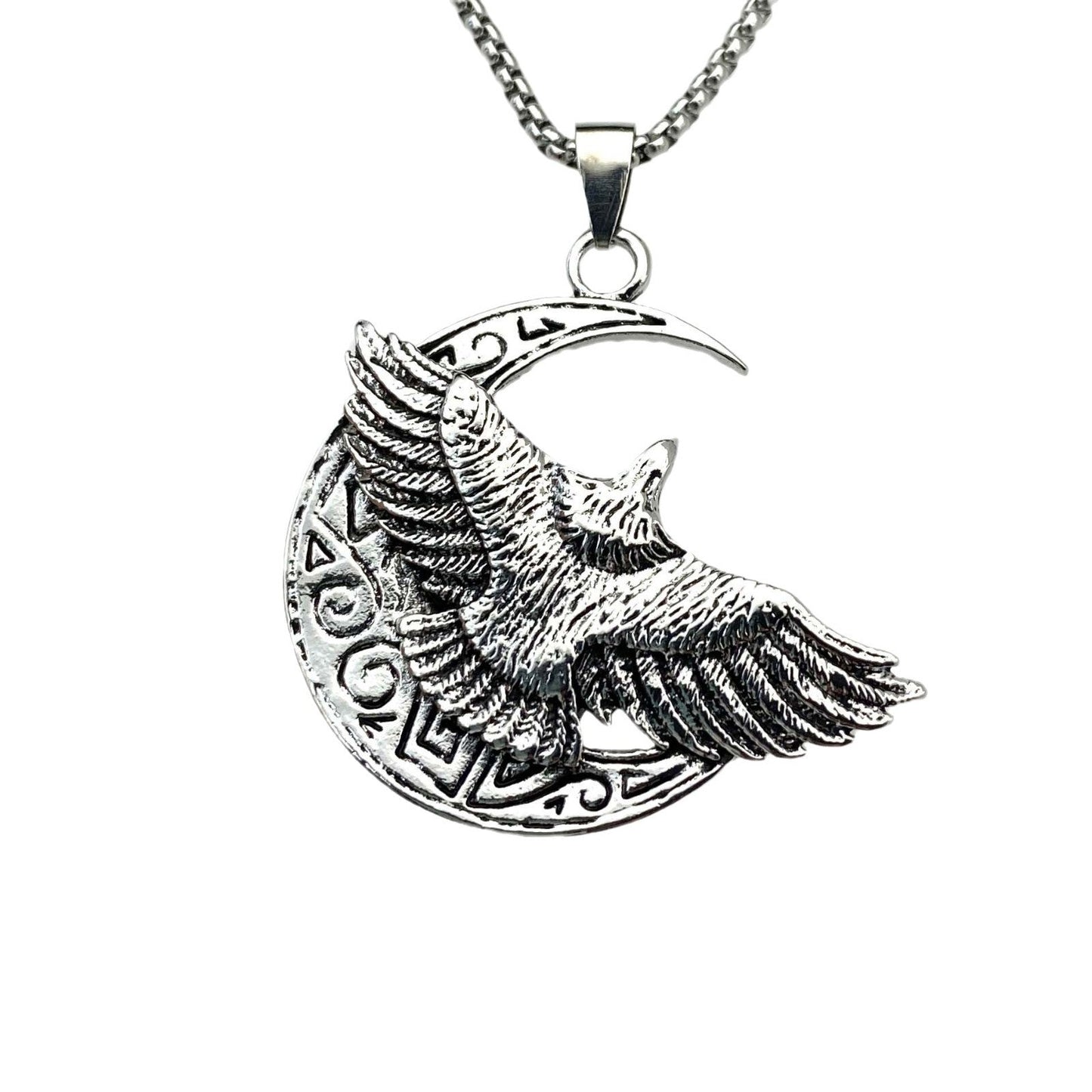 Vintage titanium steel eagle pendant necklace