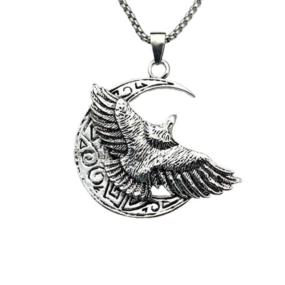 Vintage titanium steel eagle pendant necklace