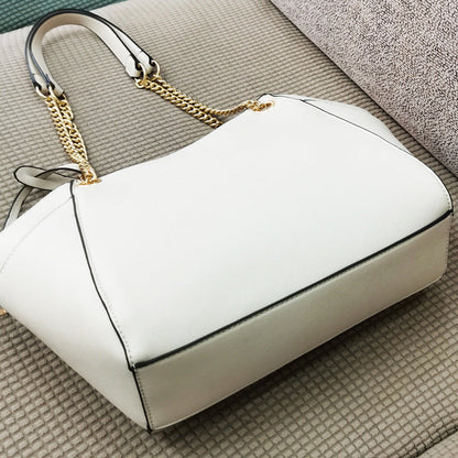 Cross pattern PU leather chain hand shoulder bag with chain