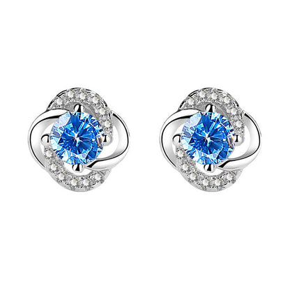 Stylish four-leaf Clover rhinestone Earrings