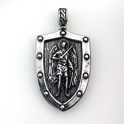 Angel Wings Shield Titanium Steel Pendant Necklace