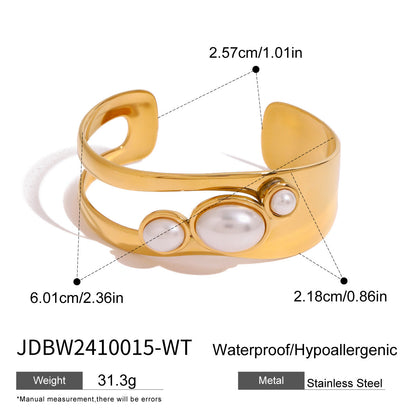 Vintage natural stone open bracelet