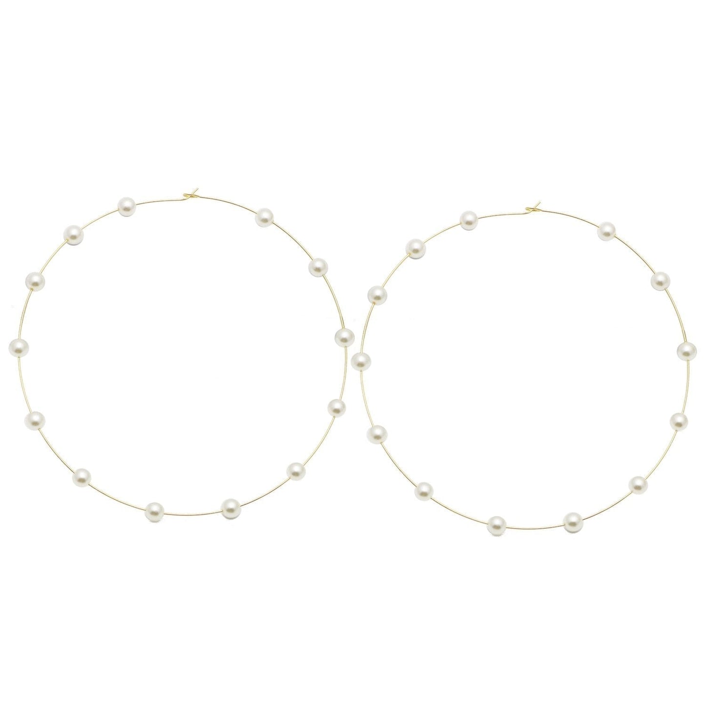 simple pearl big circle earrings earrings